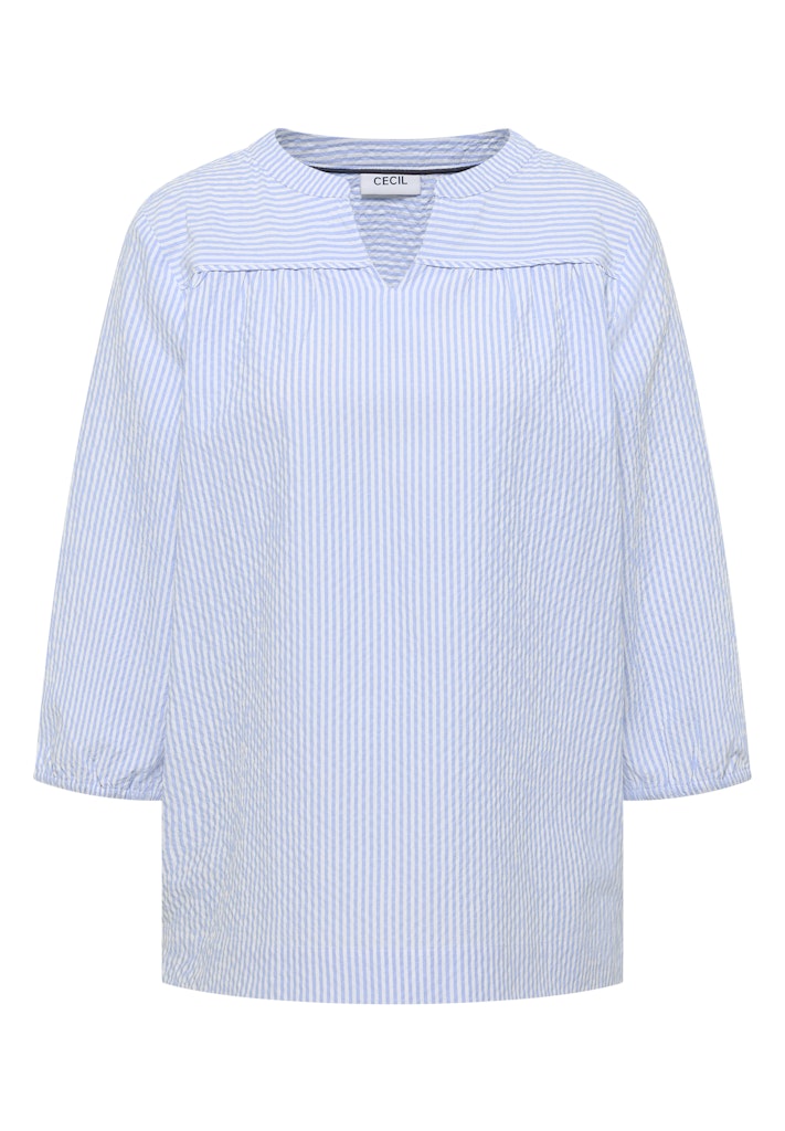 3/4-Arm Bluse in Seersucker Qualität
