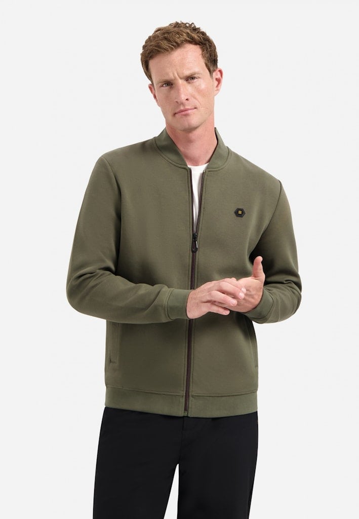 Sweater Full Zipper Pique Bomber