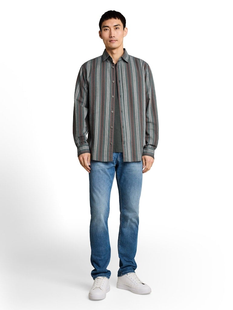Regular Fit Hemd mit Streifenmuster