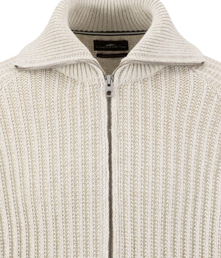 Zip Cardigan, 2-tone rib*RWS