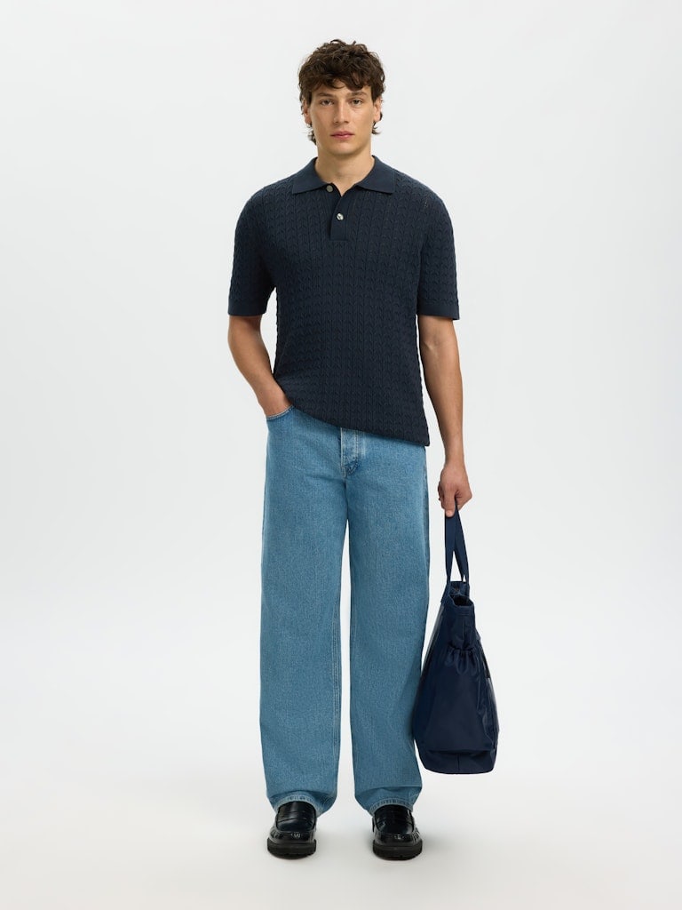 SLHMATTIS SS KNIT NEW CABLE POLO