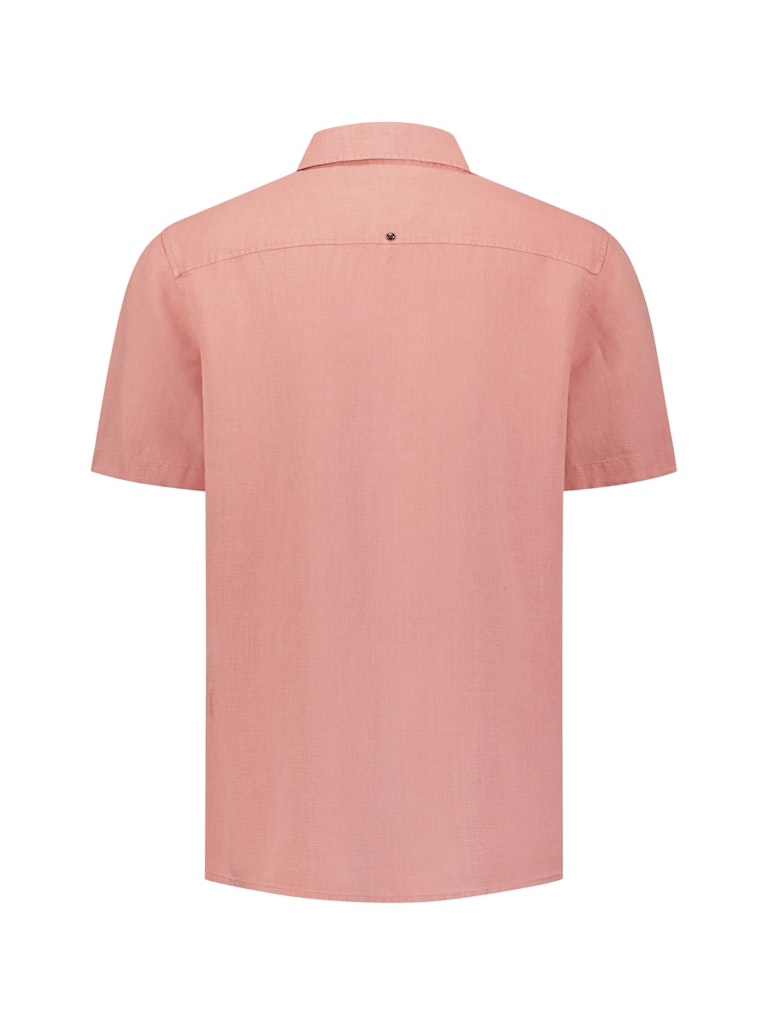 Shirt Short Sleeve With Linen, Garment Dyed