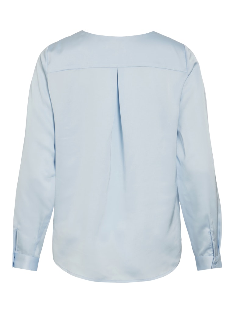 VIELLETTE V-NECK L/S SATIN SHIRT - NOOS