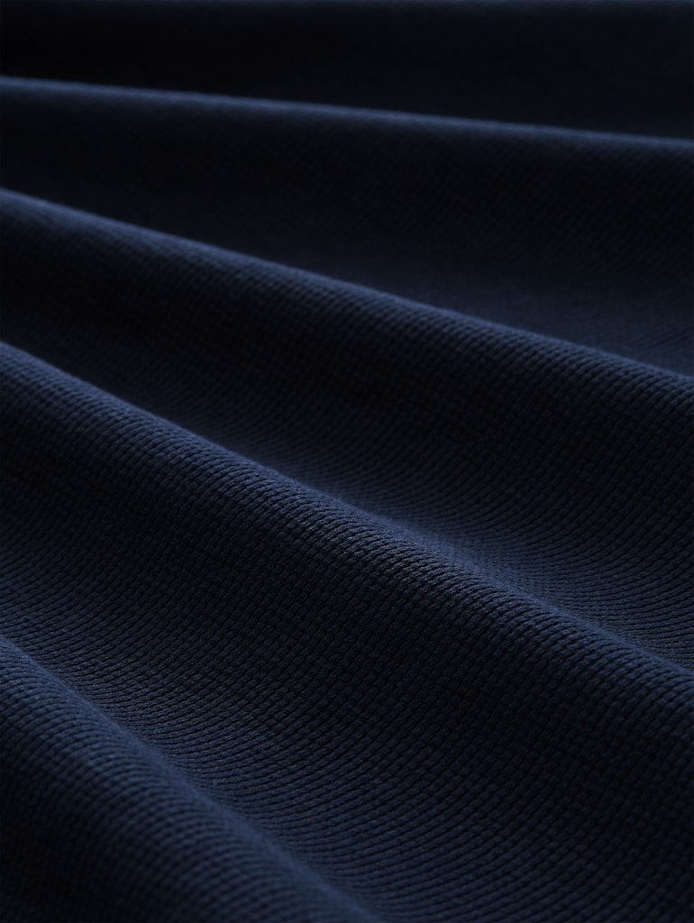 Langarm Poloshirt mit Waffelstruktur