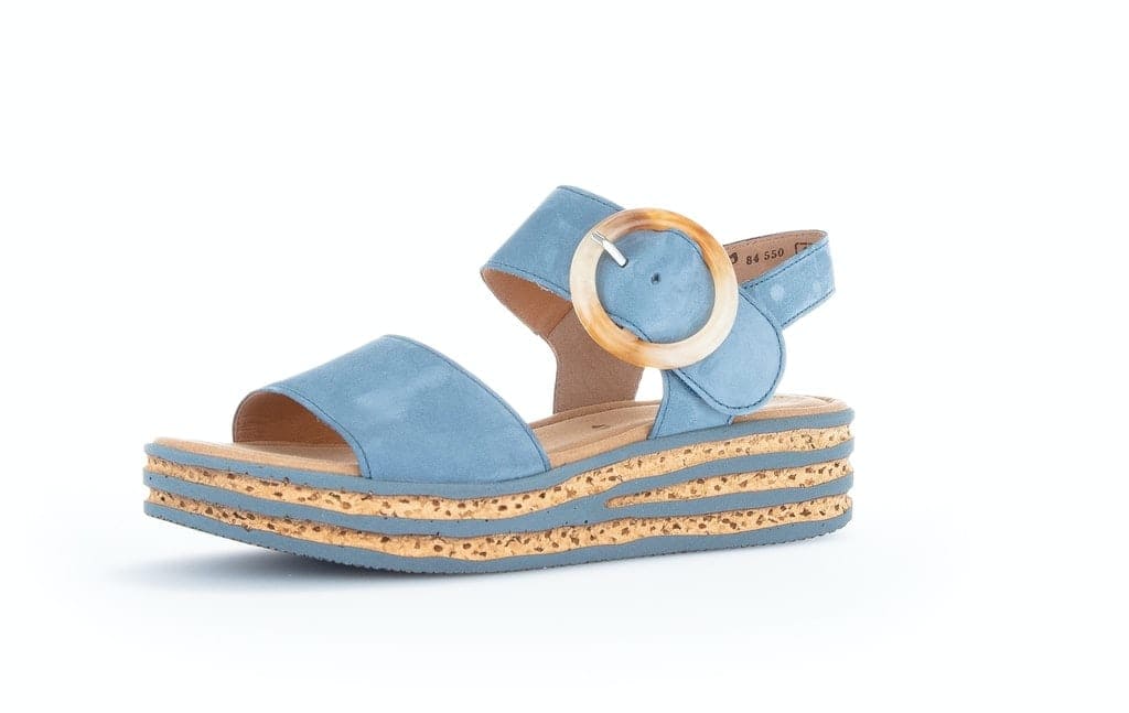 Plateau Sandalen Rauleder blau