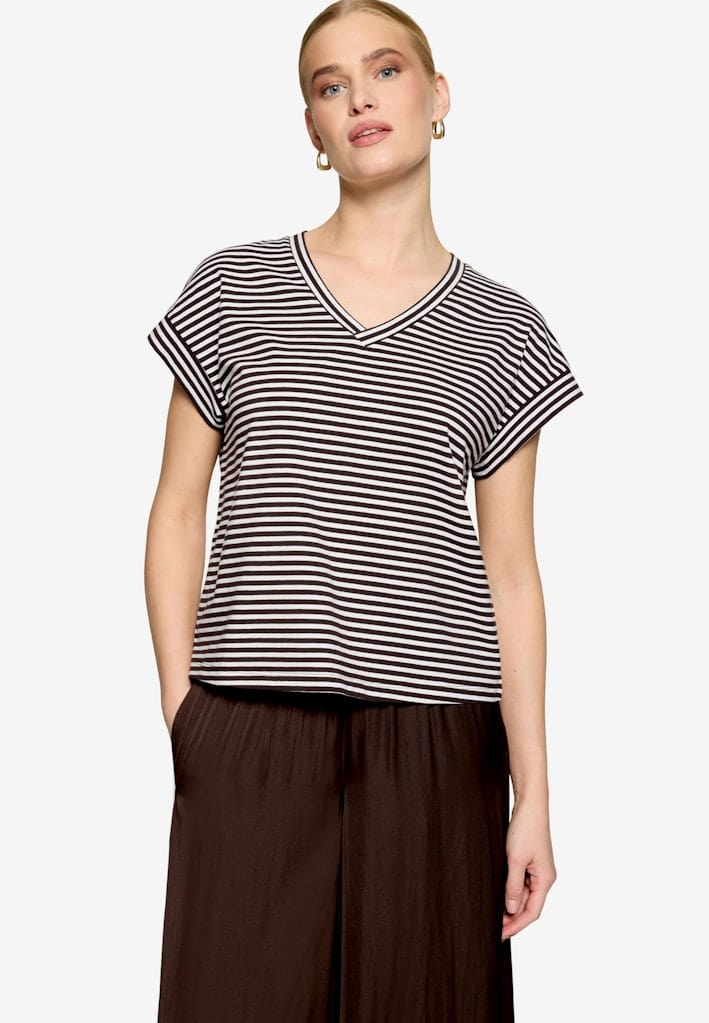 Shirt gestreift mit V-Ausschnitt