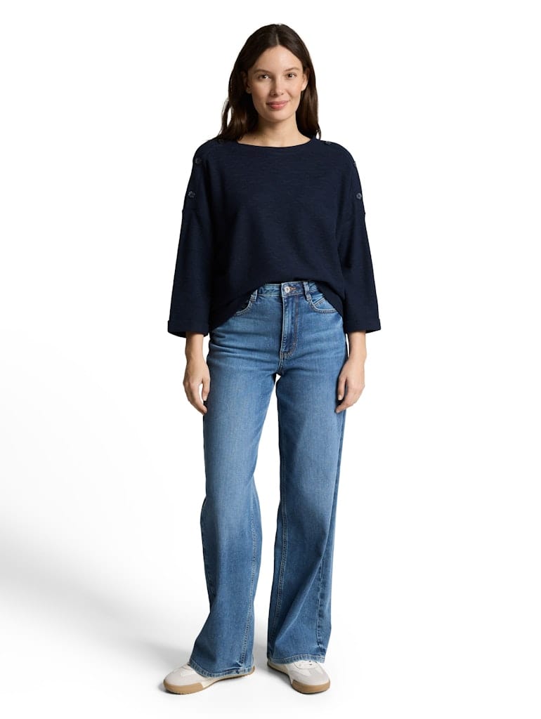 Langarmshirt mit Knopf-Details