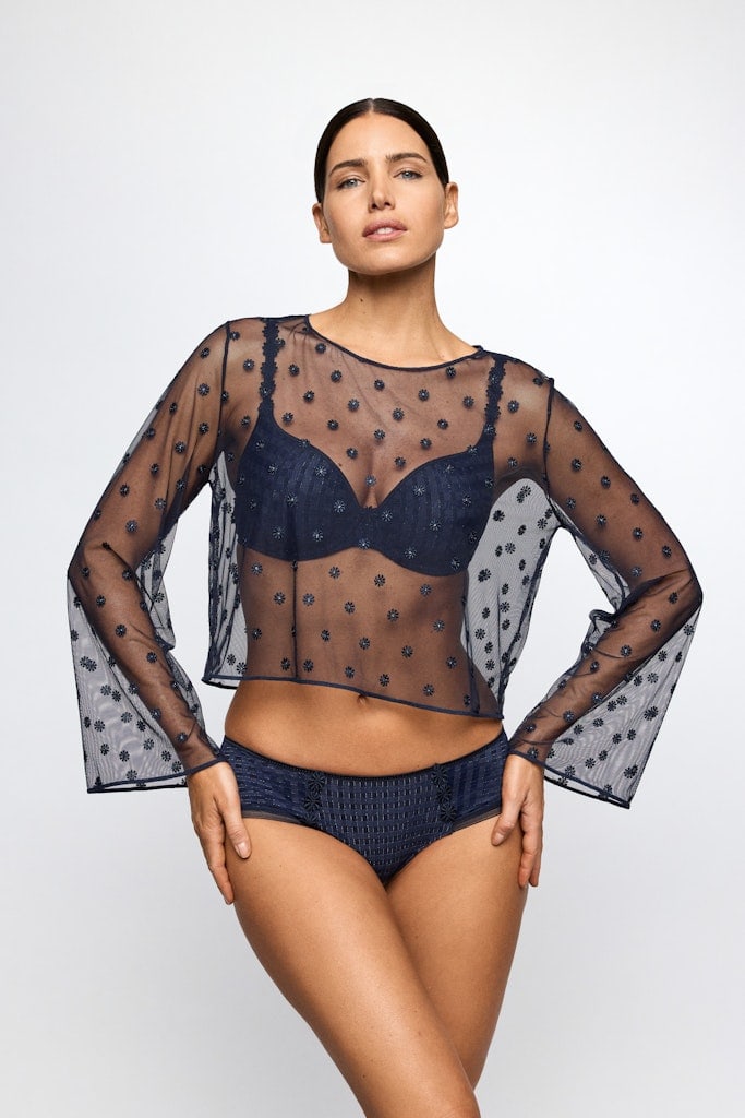 AVERO velvet blue Hotpants