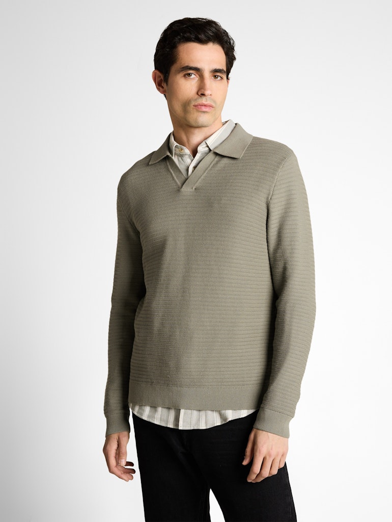 Strickpullover mit Polokragen