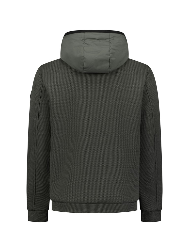 Jacket Short Fit Sealed Hooded Knitted Mix