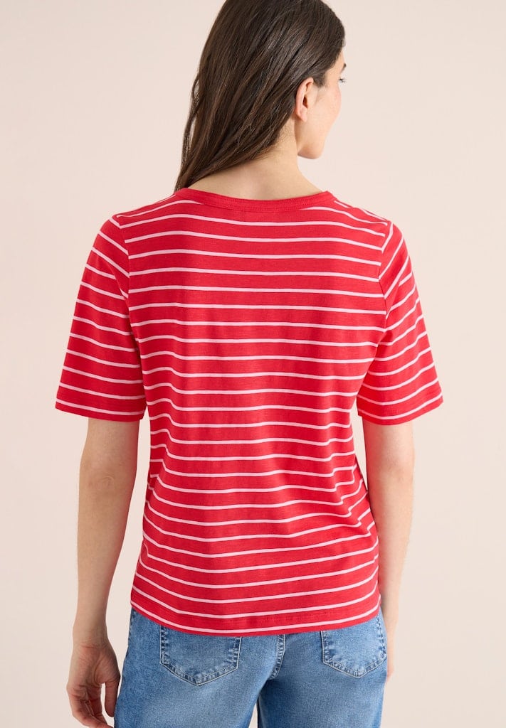 T-Shirt mit Boatneck und Streifen