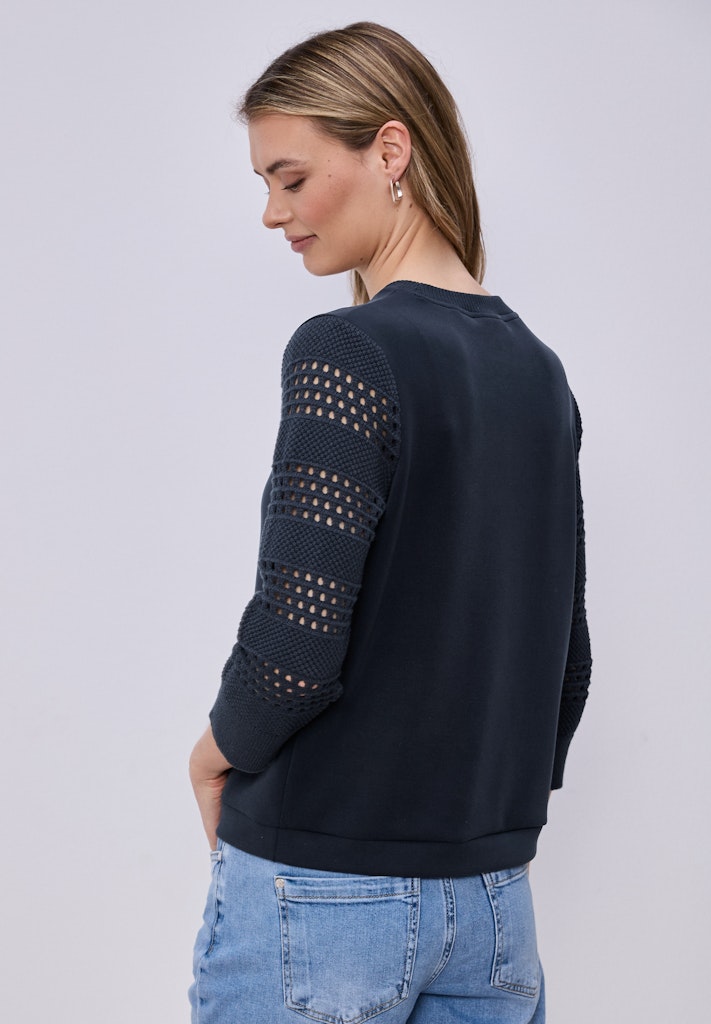Shirt mit Lochmuster-Ärmeln