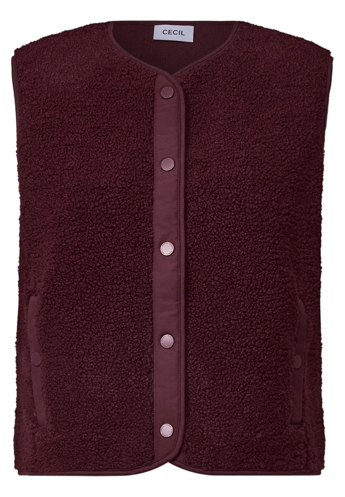 Teddy-Weste mit Softshelldetails
