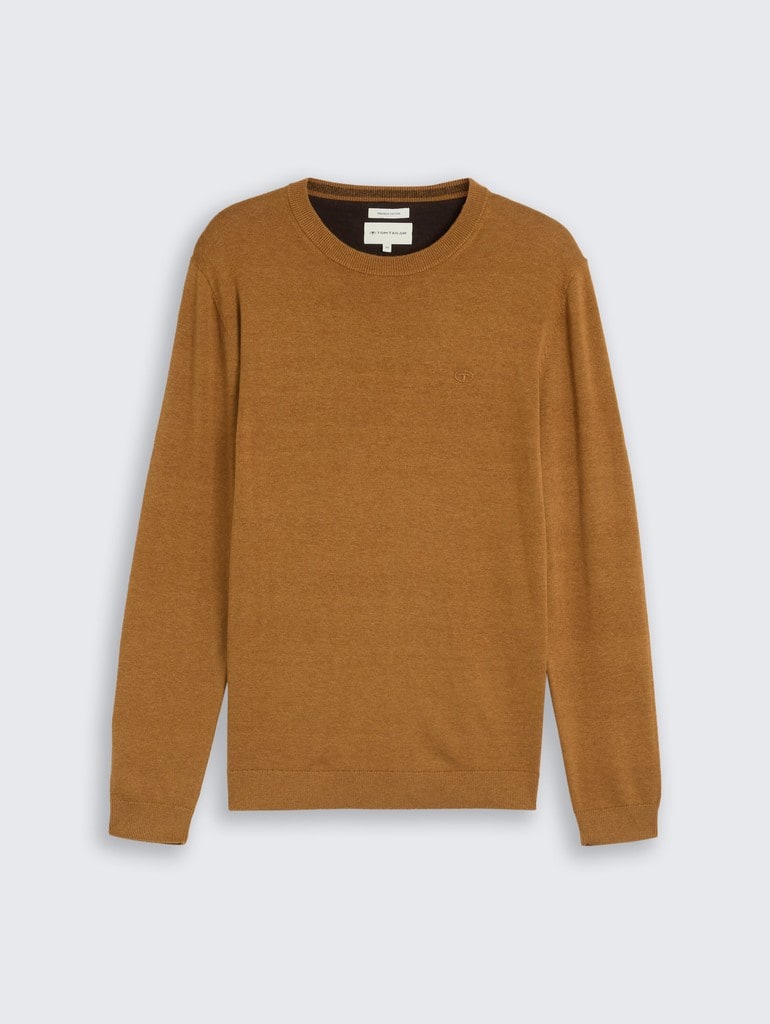 Basic Strickpullover aus Baumwolle