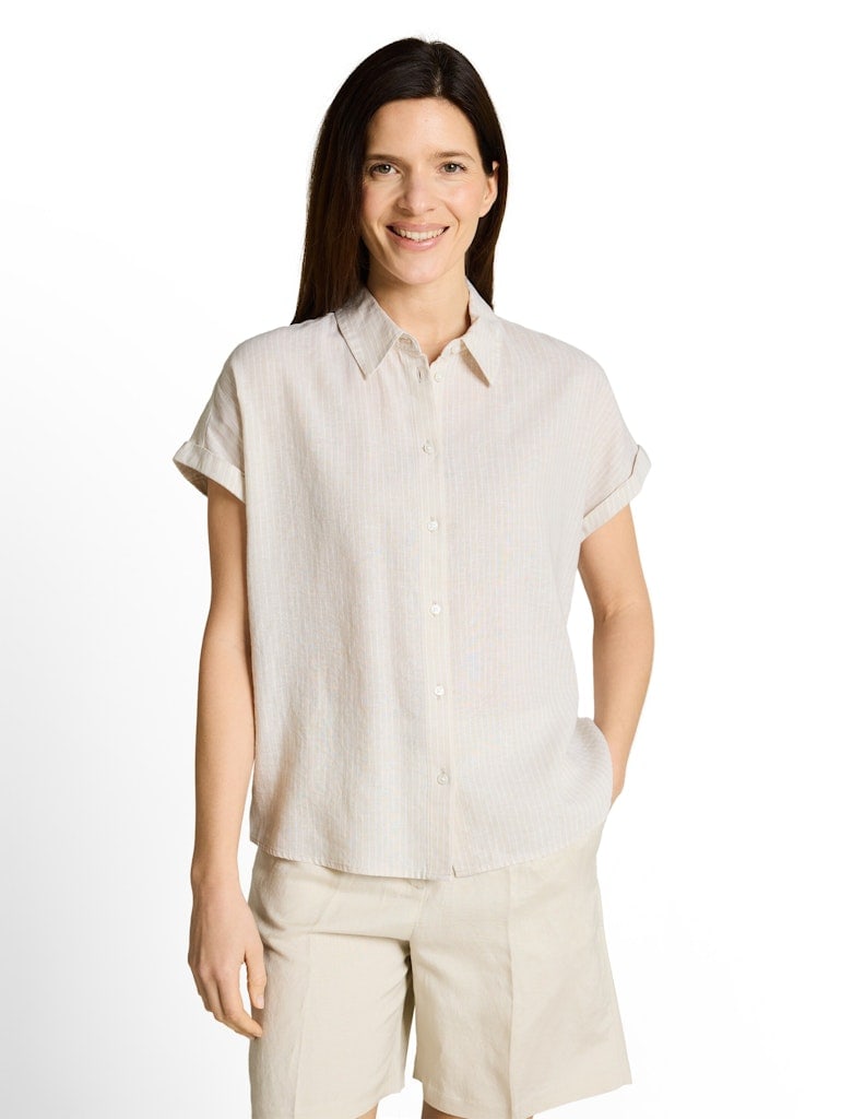 Loose Fit Bluse mit Leinenanteil