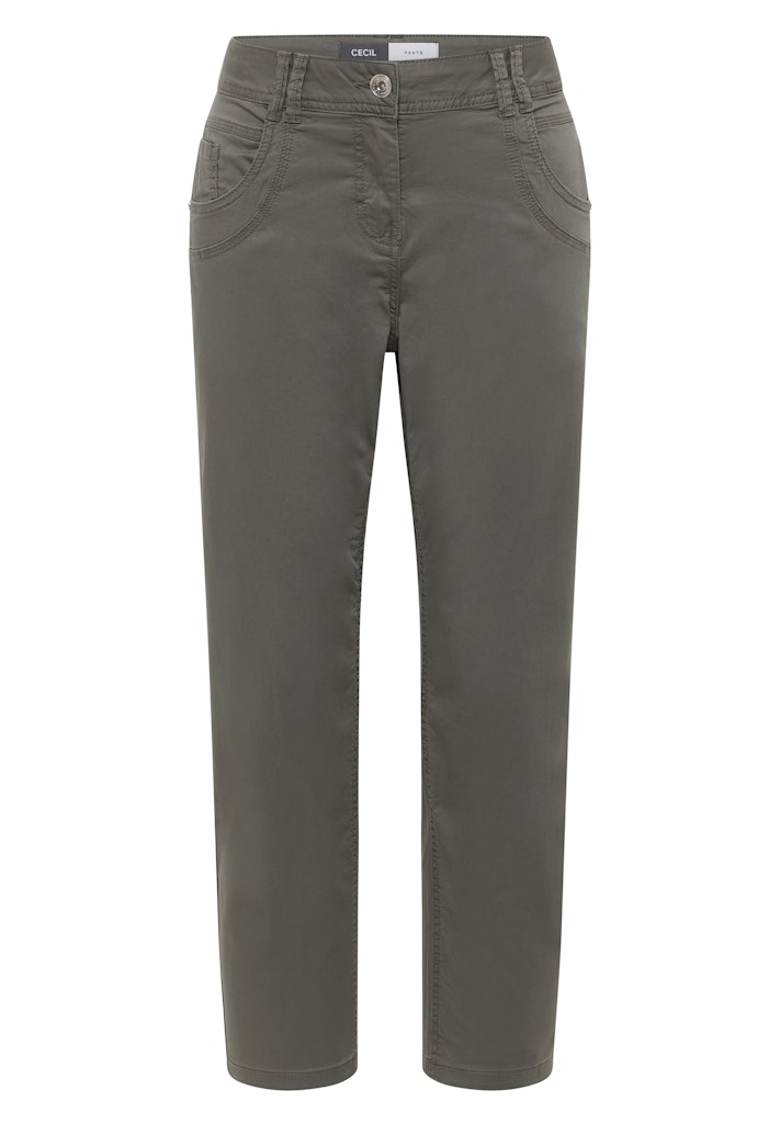 Mid Waist Slim Leg Hose im Casual Fit