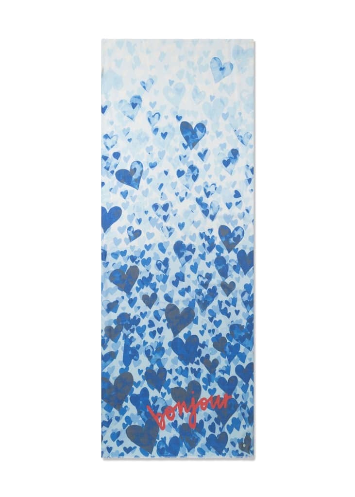 Schal aus feiner Modal-Baumwoll-Mischung mit gedrucktem Herzmuster