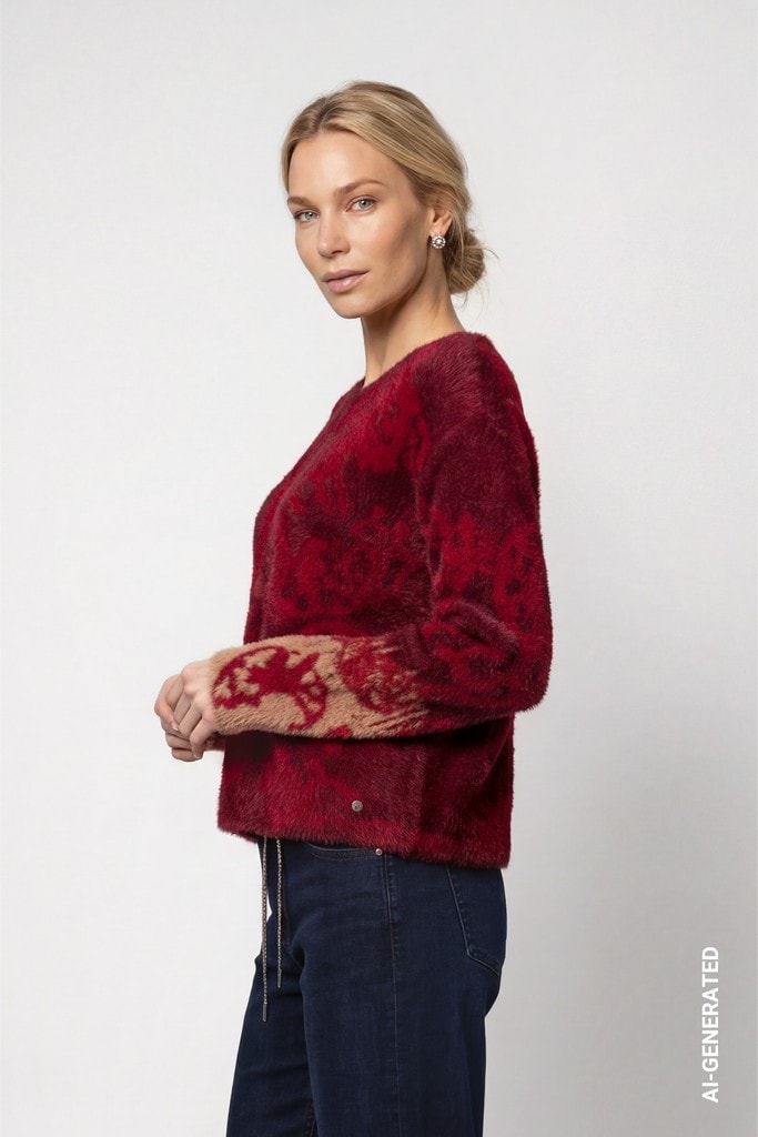 Strickpullover mit Paisley-Muster