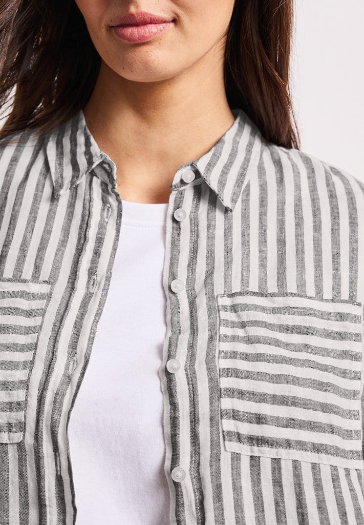 Langarm Hemdbluse aus Leinen