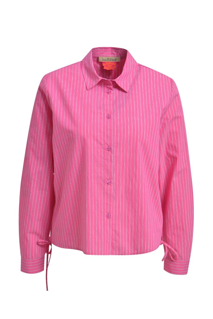 Striped Blouse Side drawstring