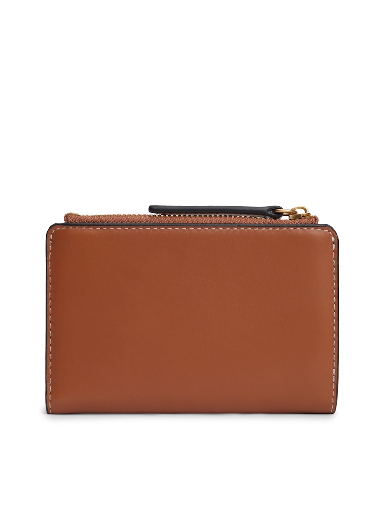 Logo Plaque Leather Bifold Wallet