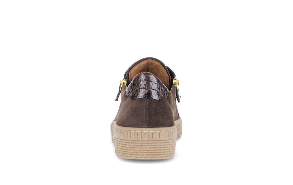 Sneaker low Materialmix Leder braun
