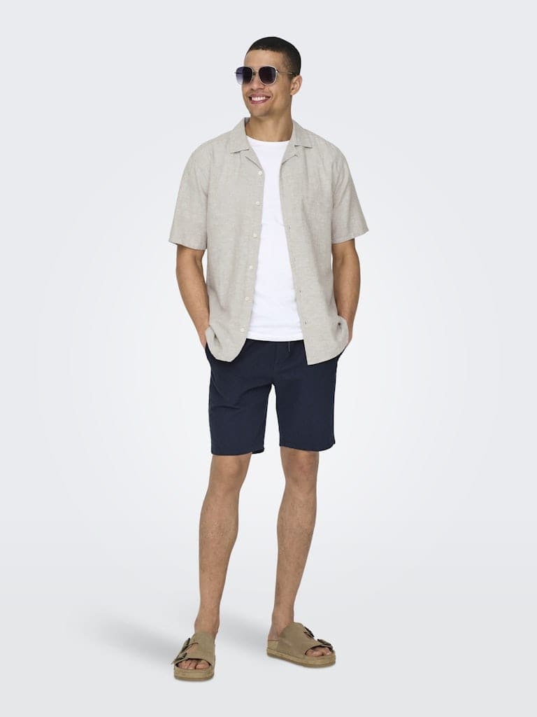 ONSCAIDEN SS SOLID RESORT LINEN NOOS