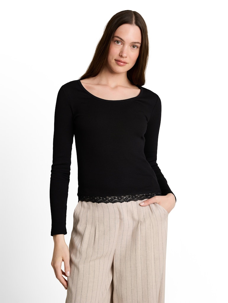 Langarmshirt mit Spitze