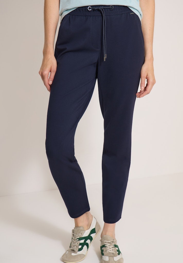 Mid Waist Slim Leg Hose im Casual Fit