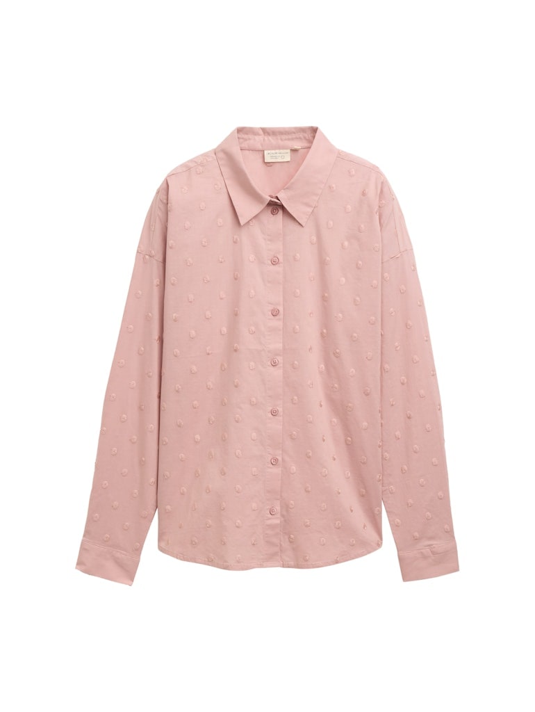Hemdbluse mit gepunkteter Struktur