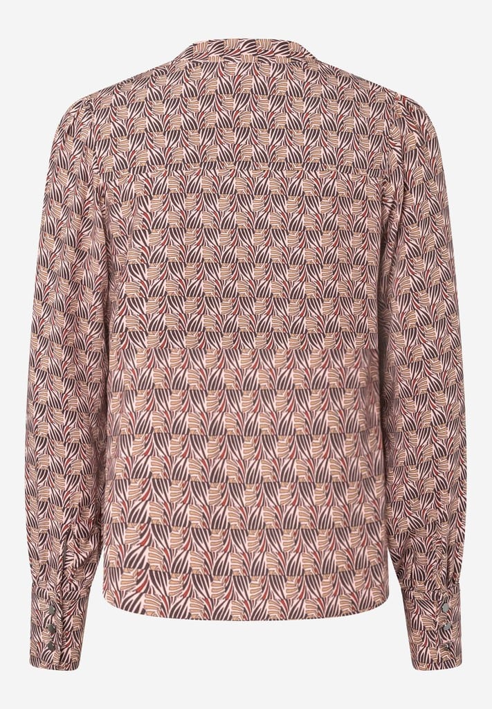 Viskosebluse mit Minimal-Print