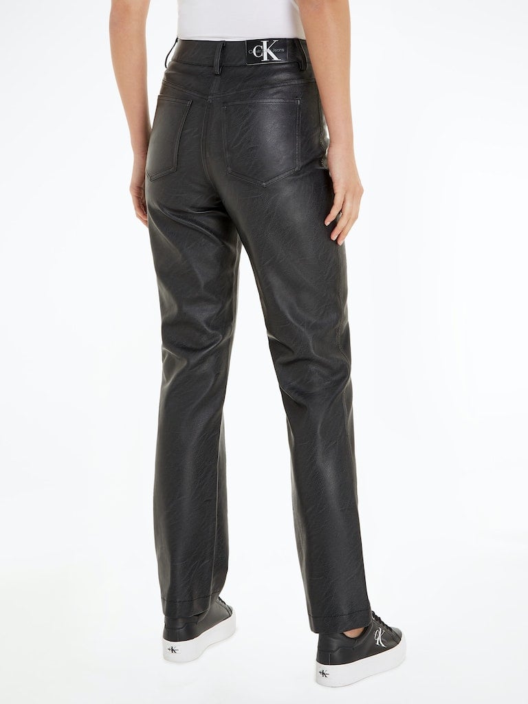FAUX LEATHER HIGH RISE STRAIGHT