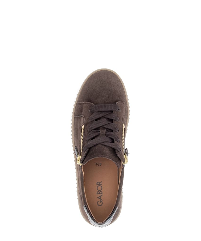 Sneaker low Materialmix Leder braun