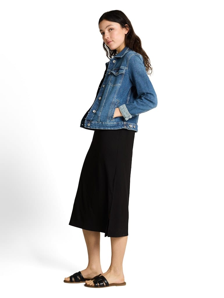 Loose Fit Midi-Kleid mit Rippstruktur