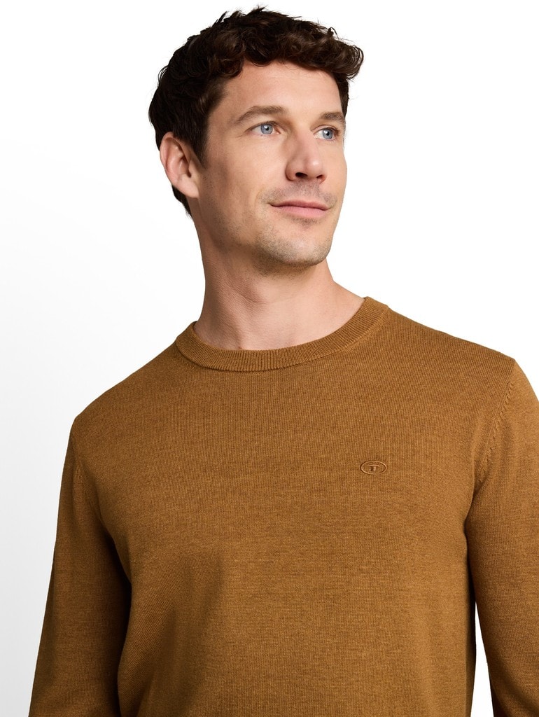 Basic Strickpullover aus Baumwolle