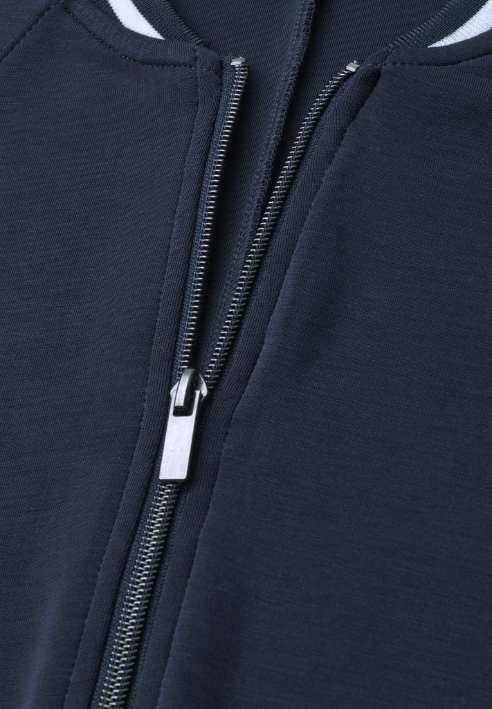 Langarm Jacke im Silk-Look mit Zipper