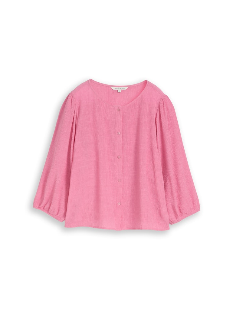Crinkle Bluse mit Knopfleiste