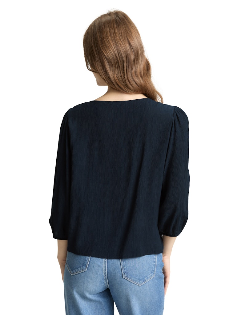 Crinkle Bluse mit Knopfleiste