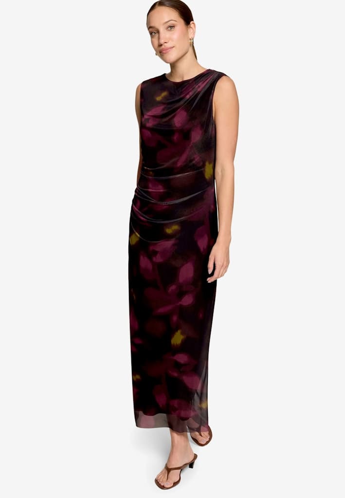 Mesh-Kleid mit Blumen