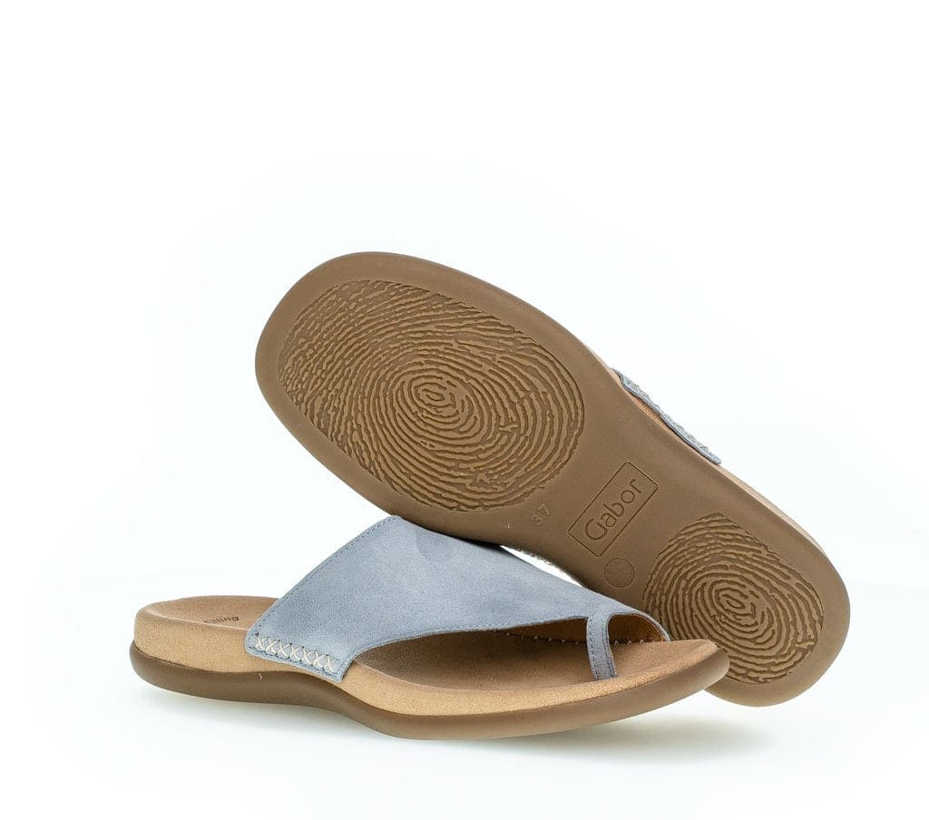 Zehentrenner Rauleder blau