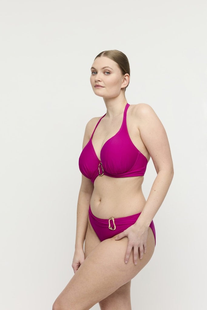 UVITA Deep Magenta Unterlegtes Bikini-Top tief.