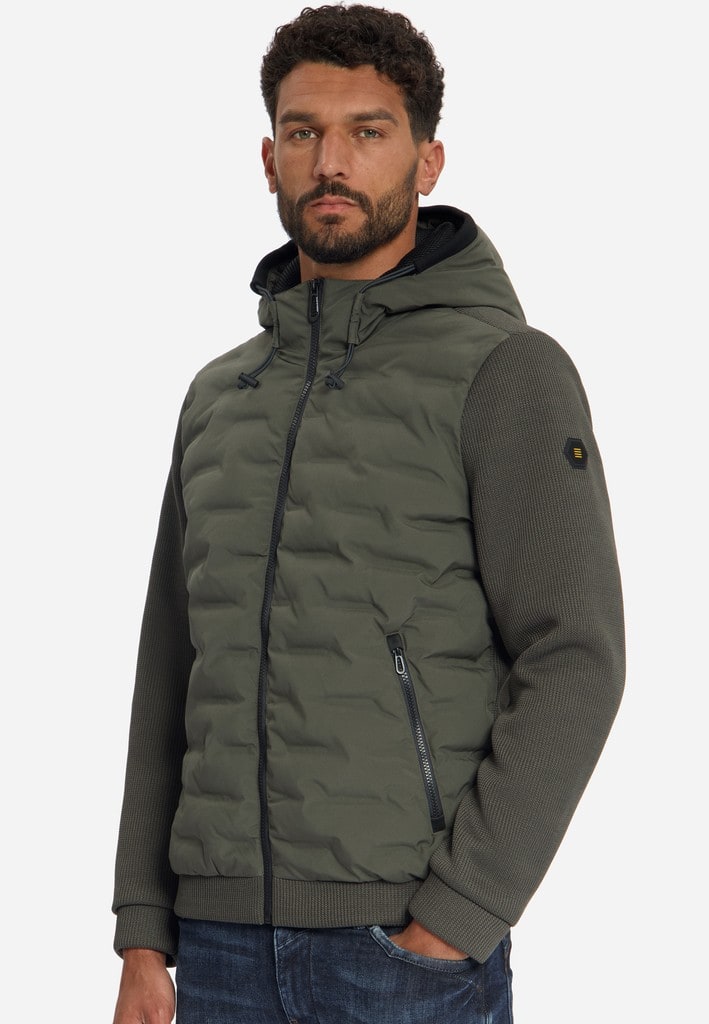 Jacket Short Fit Sealed Hooded Knitted Mix