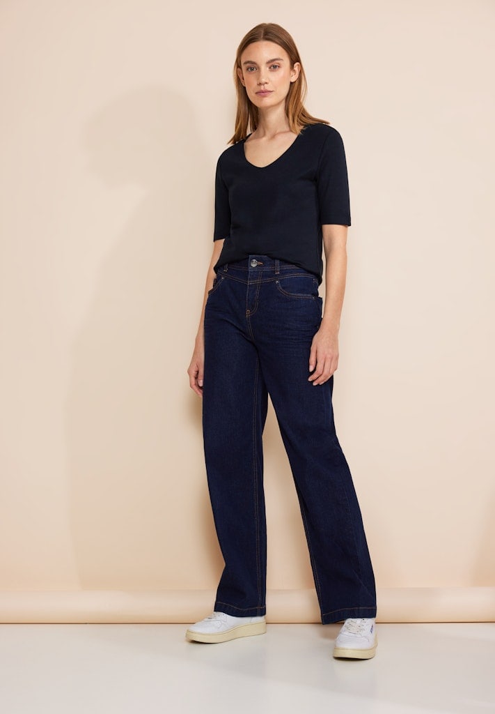 Basic T-Shirt mit blickdichter Front