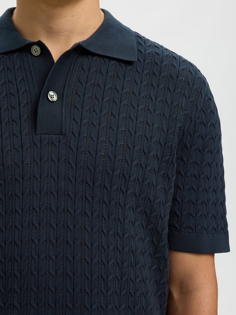SLHMATTIS SS KNIT NEW CABLE POLO