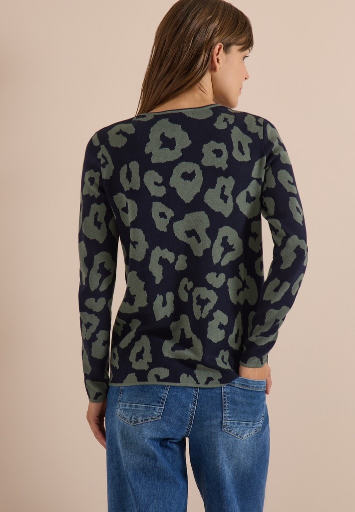 Pullover mit Rundhals und Leo-Muster