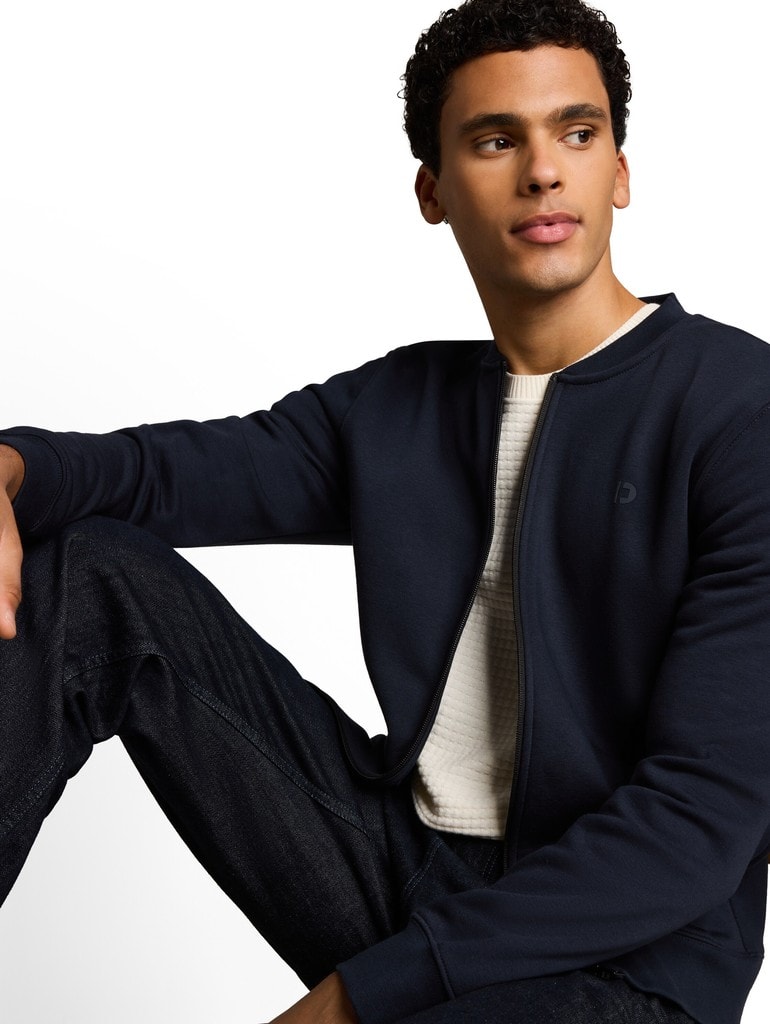 Sweatjacke mit Bomberkragen