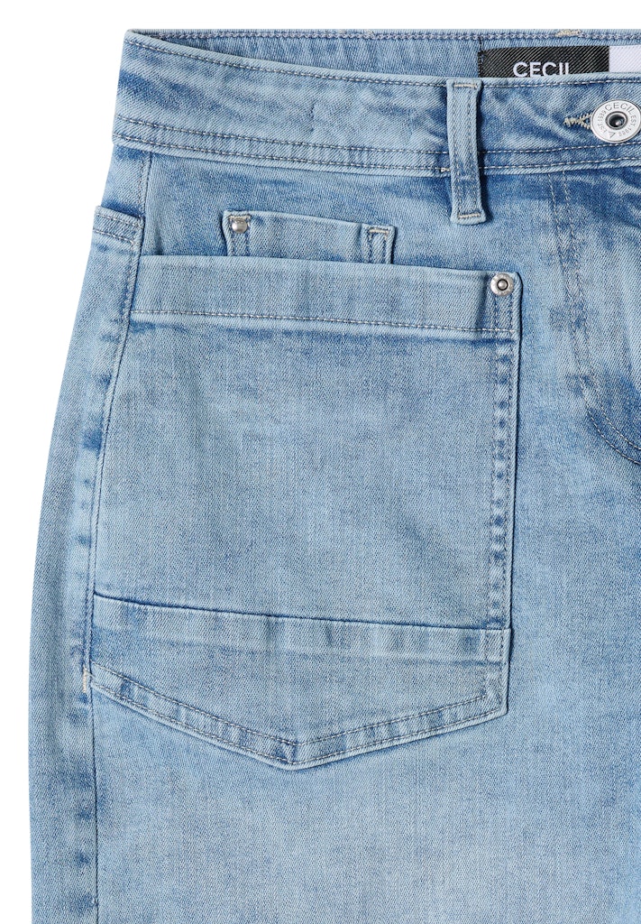 Barrel Leg Jeans mit aufgesetzten Taschen