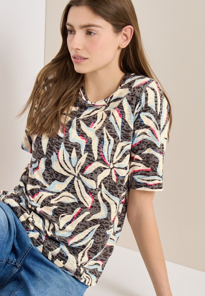 Kurzarm T-Shirt im Ausbrenner-Look