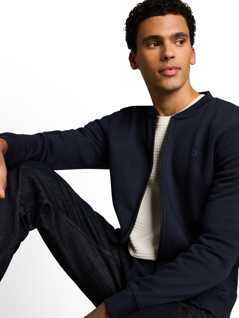 Sweatjacke mit Bomberkragen