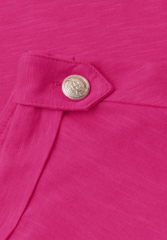 T-Shirt mit Rundhals und Knopfdetails